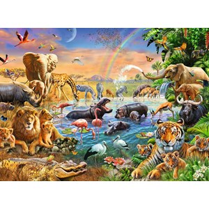 Ravensburger (12910) - "Savannah Jungle Waterhole" - 100 pezzi