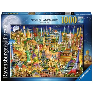 Ravensburger (19843) - "World Landmarks at Night" - 1000 pezzi