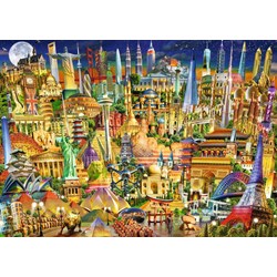Ravensburger (19843) - "World Landmarks at Night" - 1000 pezzi