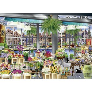 Ravensburger (13987) - "Amsterdam Flower Market" - 1000 pezzi