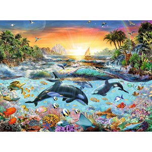 Ravensburger (12804) - Adrian Chesterman: "Orca Paradise" - 200 pezzi