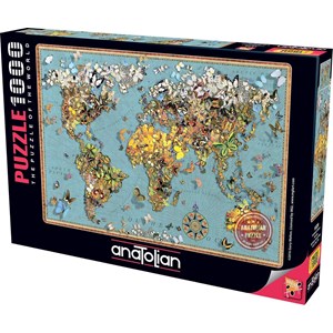 Anatolian (ANA1029) - "Butterfly World Map" - 1000 pezzi
