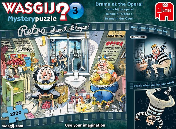 Jumbo (19168) - "Wasgij Mystery 3, Drama at The Opera!" - 1000 pezzi