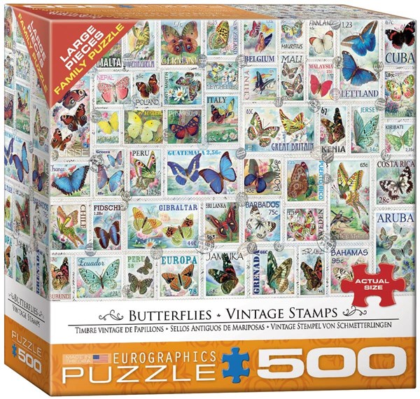 Eurographics (8500-5356) - Barbara Behr: "Butterflies Vintage Stamps" - 500 pezzi
