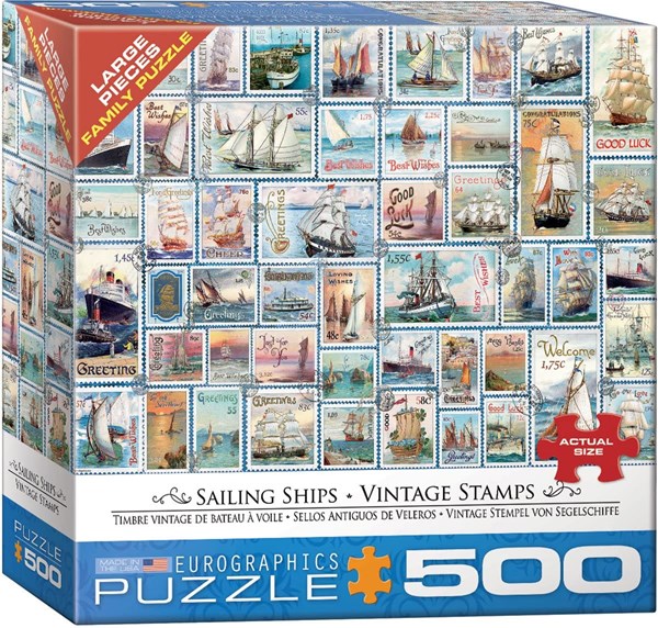 Eurographics (8500-5357) - Barbara Behr: "Sailing Ships Vintage Stamps" - 500 pezzi