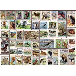 Eurographics (8500-5359) - "Animals of North America, Vintage Stamps" - 500 pezzi