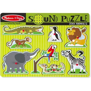 Melissa and Doug (10727) - "Zoo Animals, Sound Puzzle" - 9 pezzi