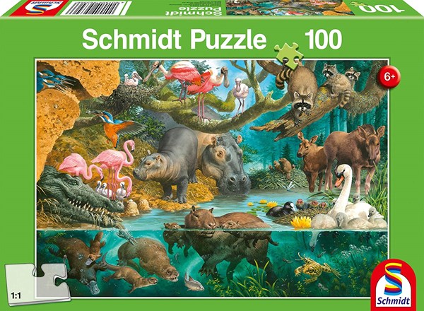 Schmidt Spiele (56306) - "Animal Families on the Shore" - 100 pezzi