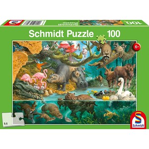 Schmidt Spiele (56306) - "Animal Families on the Shore" - 100 pezzi