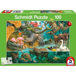 Schmidt Spiele (56306) - "Animal Families on the Shore" - 100 pezzi