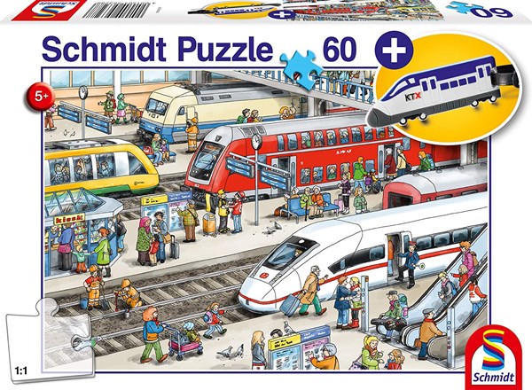 Schmidt Spiele (56328) - "At the train station" - 60 pezzi