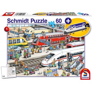 Schmidt Spiele (56328) - "At the train station" - 60 pezzi