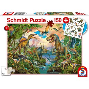 Schmidt Spiele (56332) - "Wild dinosaurs" - 150 pezzi
