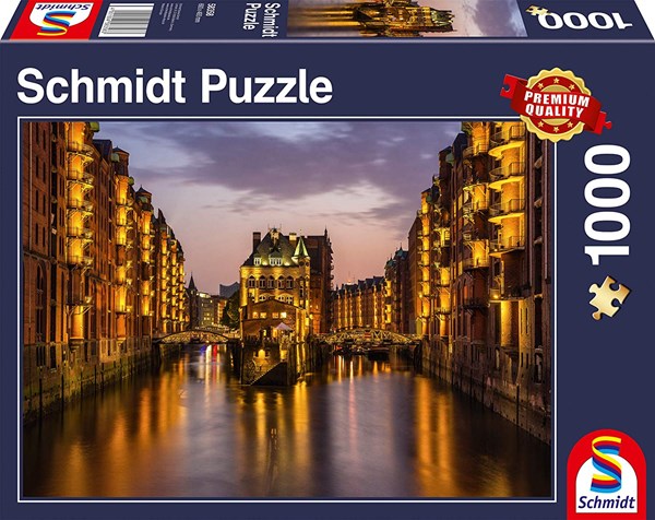 Schmidt Spiele (58358) - "City in The Evening, Hamburg" - 1000 pezzi