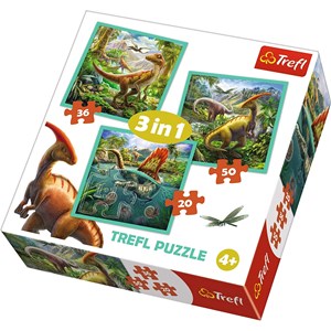 Trefl (34837) - "The extraordinary world of dinosaur" - 20 36 50 pezzi