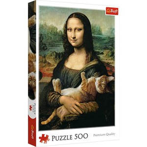 Trefl (37294) - Leonardo Da Vinci: "Mona Lisa and purring kitty" - 500 pezzi