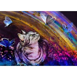 Grafika (t-00858) - "Cat and Butterflies" - 500 pezzi