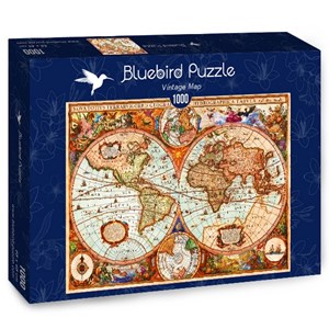 Bluebird Puzzle (70329) - Aimee Stewart: "Vintage Map" - 1000 pezzi
