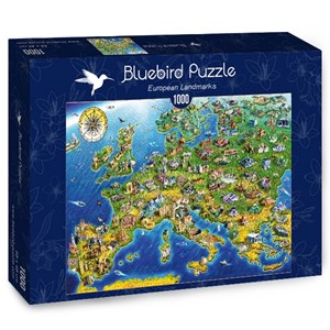 Bluebird Puzzle (70322) - Adrian Chesterman: "European Landmarks" - 1000 pezzi