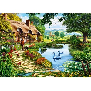 Bluebird Puzzle (70315) - Steve Crisp: "Cottage by the Lake" - 1000 pezzi