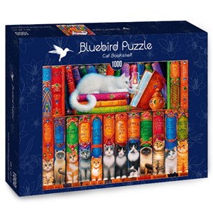 Bluebird Puzzle (70344) - Randal Spangler: "Cat Bookshelf" - 1000 pezzi