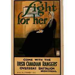 Grafika (00298) - "Fight for Her, World War I recruitment poster from Canada" - 1000 pezzi