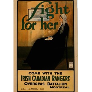 Grafika (00298) - "Fight for Her, World War I recruitment poster from Canada" - 1000 pezzi