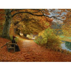 D-Toys (75093) - H. A. Brendekilde: "A Wooded Path in Autumn" - 1000 pezzi