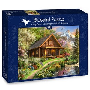 Bluebird Puzzle (70118) - Dominic Davison: "A Log Cabin Somewhere in North America" - 500 pezzi