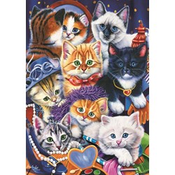 Bluebird Puzzle (70087) - Jenny Newland: "Kittens In Closet" - 1000 pezzi