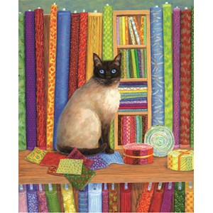 SunsOut (31616) - Linda Elliott: "Quilt Shop Cat" - 1000 pezzi