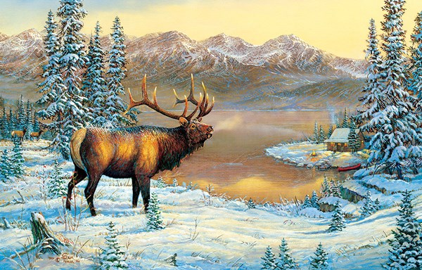 SunsOut (29015) - Sam Timm: "Elk By The Cabin" - 1000 pezzi