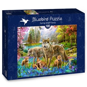 Bluebird Puzzle (70195) - Jan Patrik Krasny: "Spring Wolf Family" - 1500 pezzi