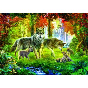 Bluebird Puzzle (70156) - Jan Patrik Krasny: "Summer Wolf Family" - 1000 pezzi