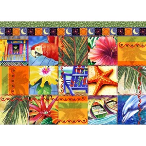 Bluebird Puzzle (70081) - James Mazzotta: "Tropical Quilt Mosaic" - 1500 pezzi