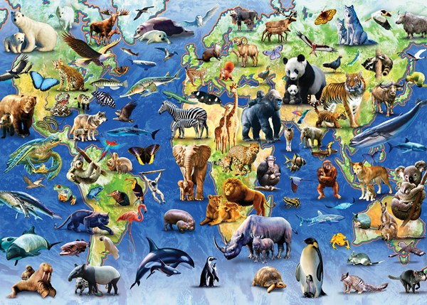 Otter House Puzzle (73570) - "Endangered Animals" - 1000 pezzi
