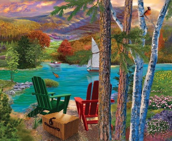 SunsOut (31514) - Bigelow Illustrations: "Lakeside View" - 1000 pezzi