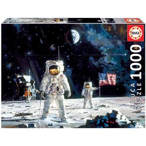 Educa (18459) - Robert McCall: "First Men on the Moon" - 1000 pezzi