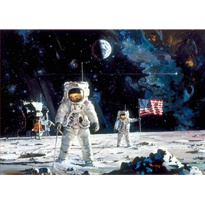 Educa (18459) - Robert McCall: "First Men on the Moon" - 1000 pezzi