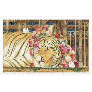 Pintoo (h2146) - Cotton Lion: "Goodnight Tiger" - 1000 pezzi