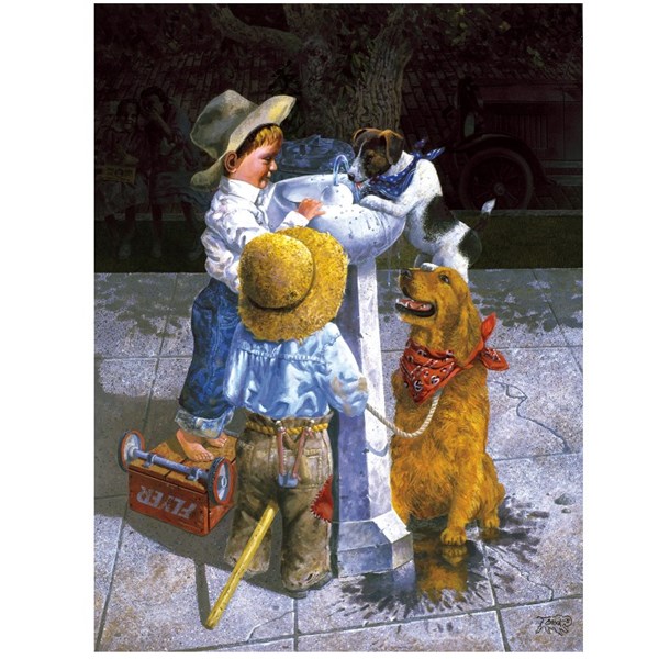 SunsOut (36052) - Don Crook: "Cowboy Watering Hole" - 500 pezzi