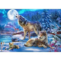 Bluebird Puzzle (70147) - Jan Patrik Krasny: "Winter Wolf Family" - 1500 pezzi