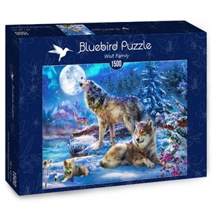 Bluebird Puzzle (70147) - Jan Patrik Krasny: "Winter Wolf Family" - 1500 pezzi