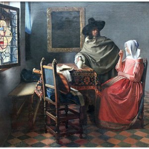 Grafika (00148) - Johannes Vermeer: "The Glass of Wine, 1658-1660" - 1500 pezzi