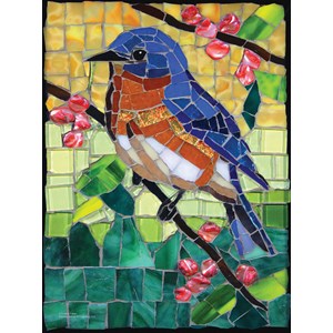 SunsOut (70716) - Cynthie Fisher: "Stained Glass Bluebird" - 1000 pezzi