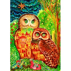 Bluebird Puzzle (70414) - Oxana Zaika: "Owls" - 1000 pezzi
