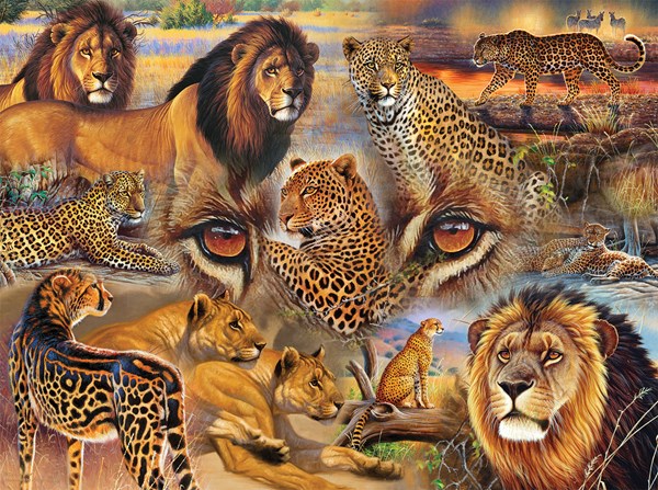 SunsOut (70934) - Janet Stever: "Big Cats of the Plains" - 500 pezzi