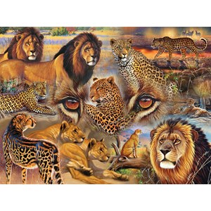 SunsOut (70934) - Janet Stever: "Big Cats of the Plains" - 500 pezzi