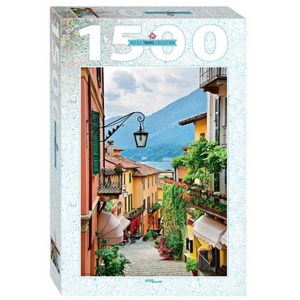 Step Puzzle (83065) - "Street view in Bellagio and lake Como, Italy" - 1500 pezzi