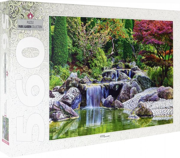 Step Puzzle (78103) - "Waterfall At Japanese Garden, Bonn, Germany" - 560 pezzi